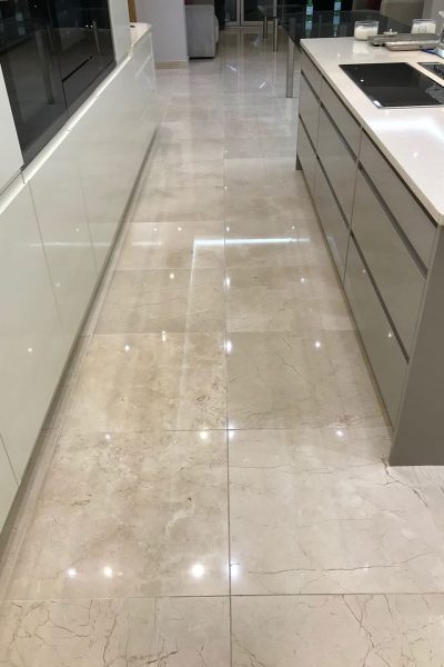 Marble floor mirror finish